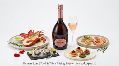 Accord mets et vins Ruinart Rosé — homard fruits de mer apéritif